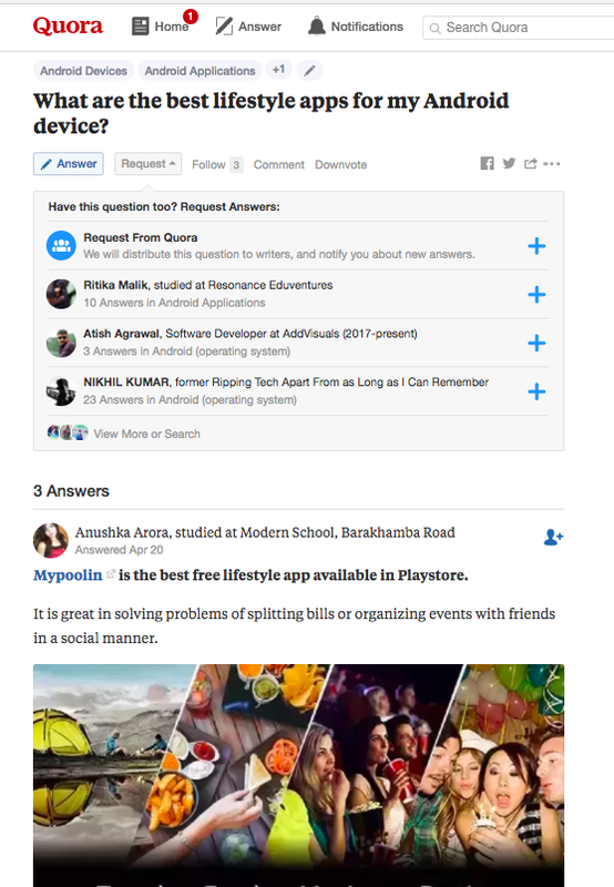 Quora lifestyle content marketing example