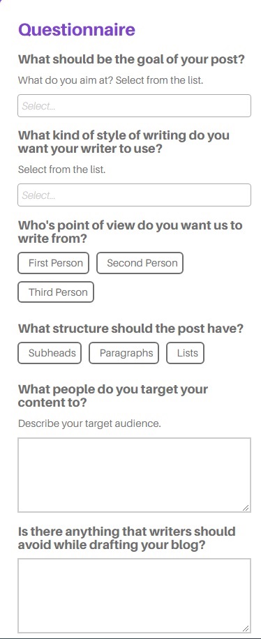 WittyPen Project Form
