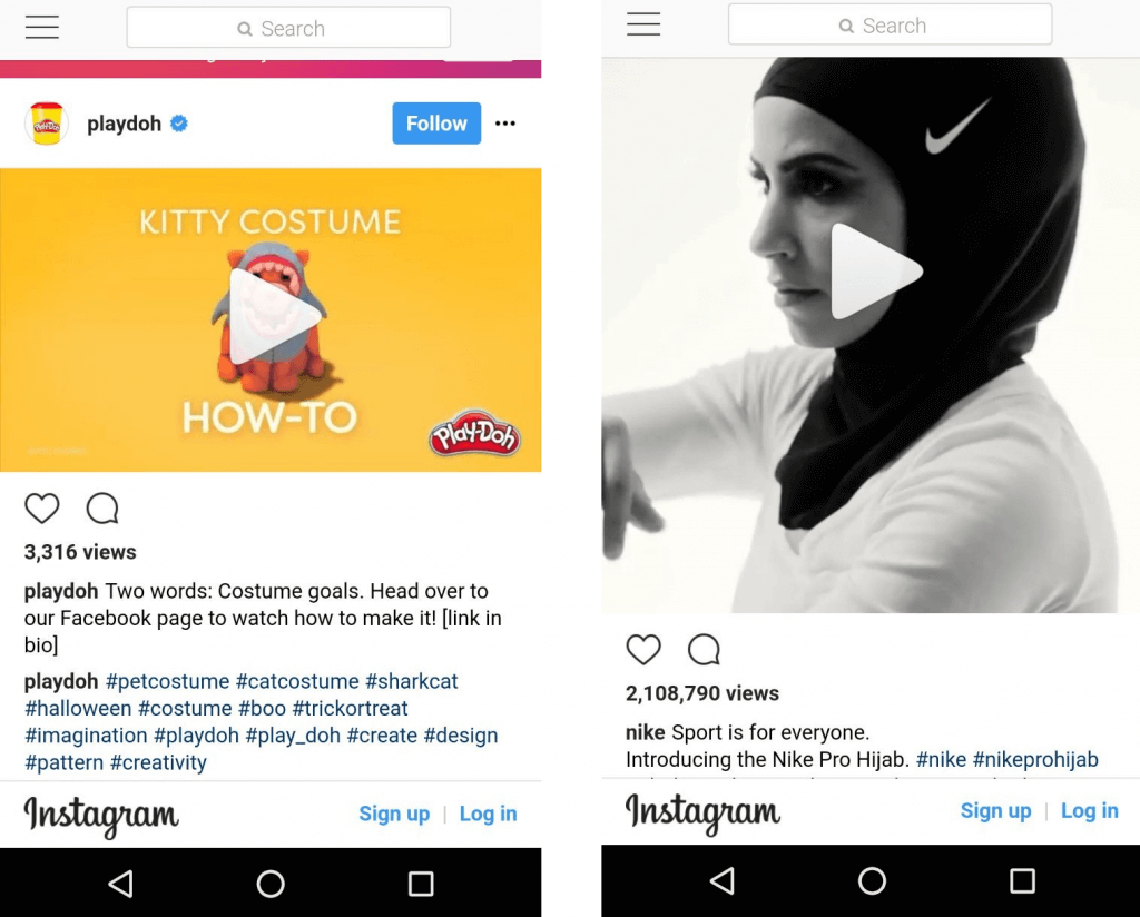 Instagram Content Marketing examples