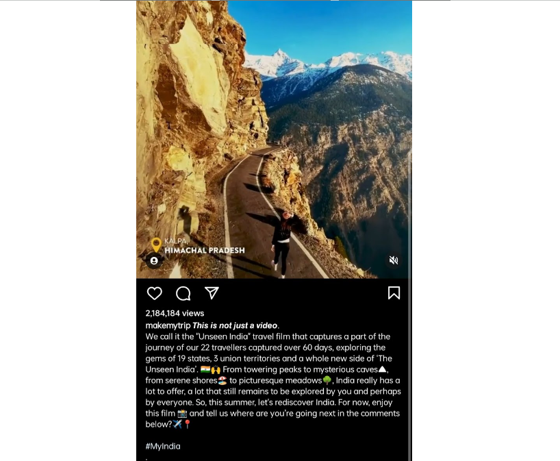 makemytrip social media content